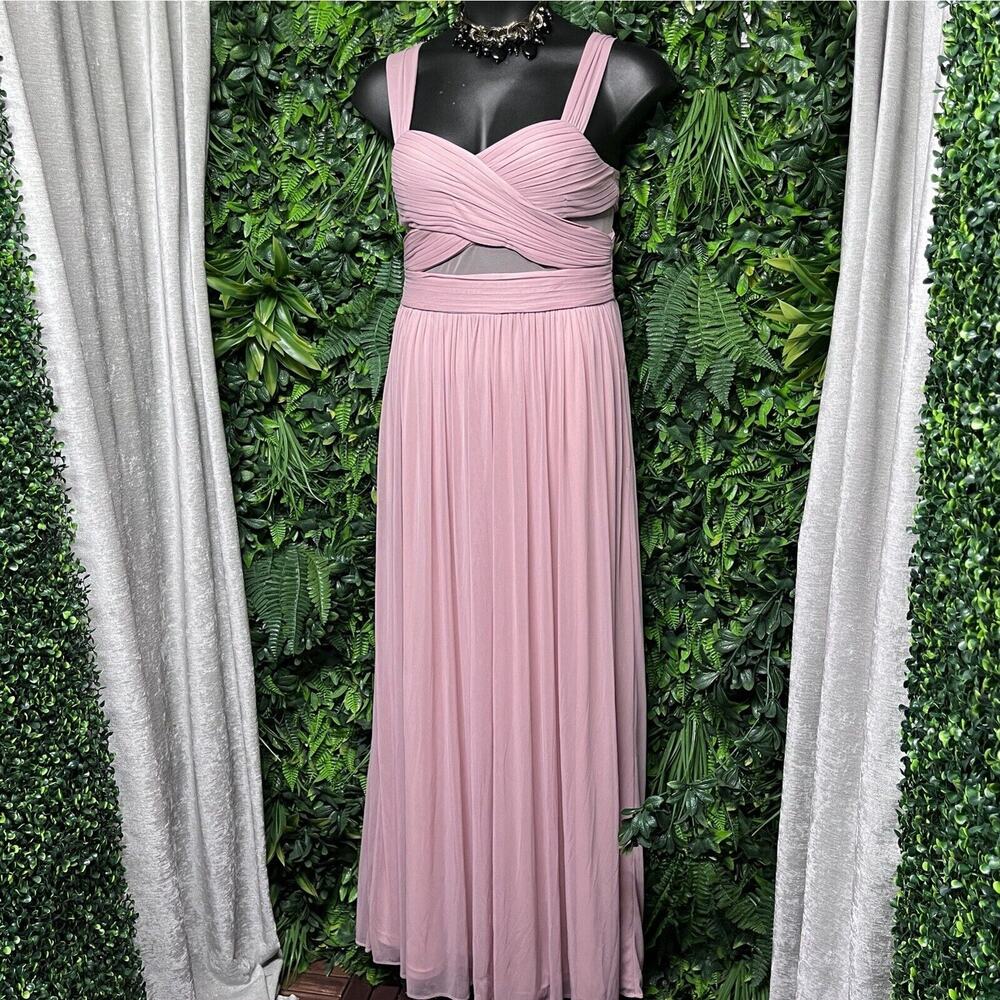 BIRDY‎ GRAY Dress Women Large Pink Flowy Pleated Elsye Bridesmaid Gown 2534
